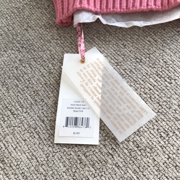 NWT LoveShackFancy Hastings Intarsia Knit Pompom hat